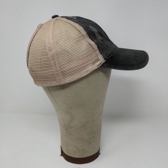 Women's Ponyflo Gray Denim Baseball Hat Cap Meshback Distressed One Size - Picture 4 of 8